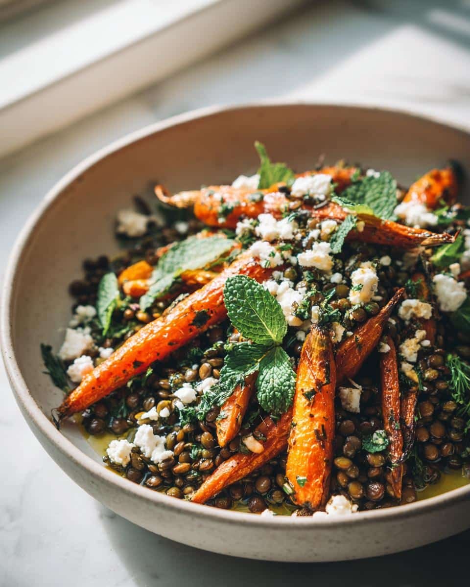 Roasted carrot and lentil salad - detail 2