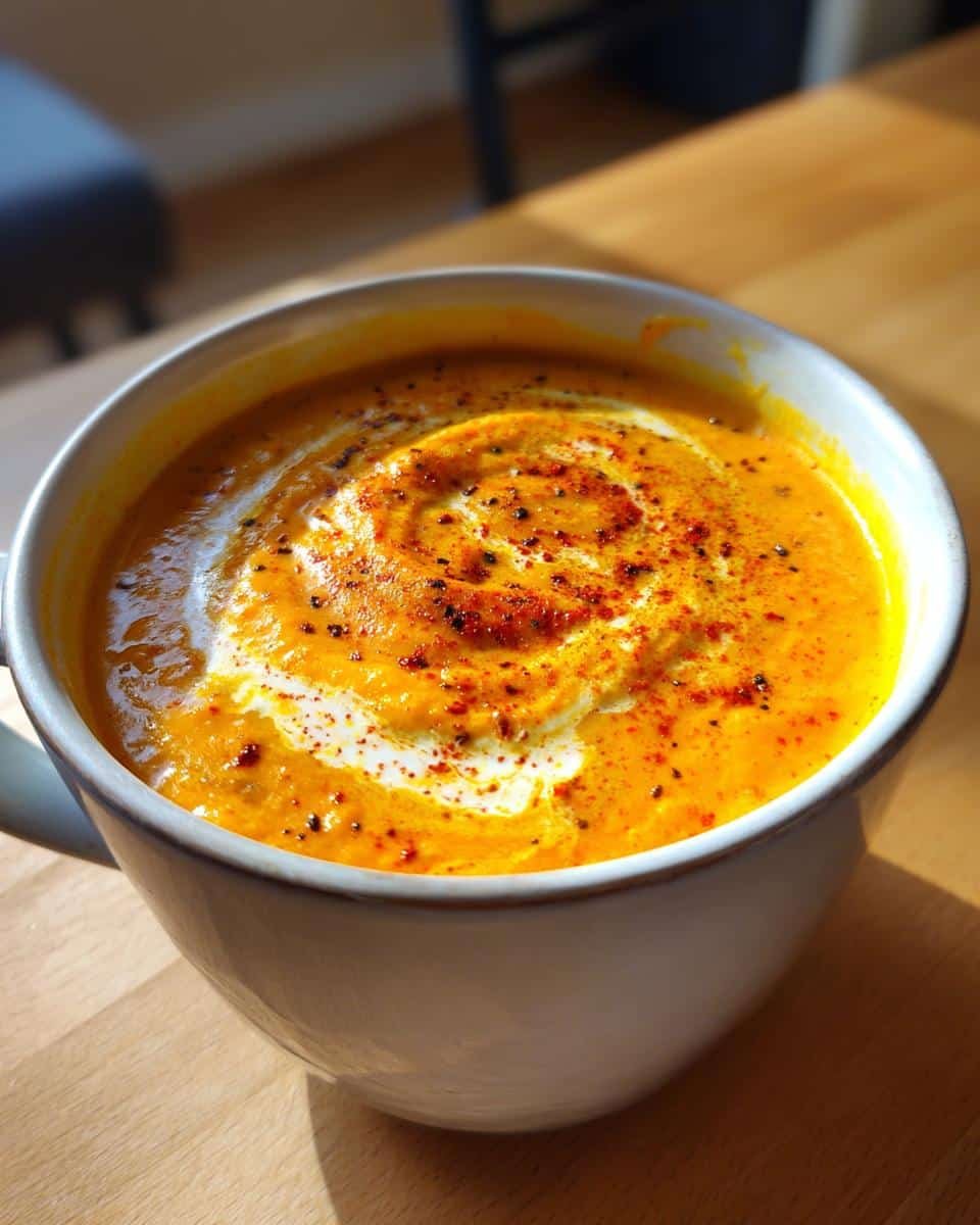 Roasted carrot and lentil soup - detail 1