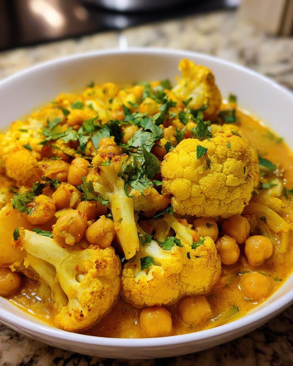 Roasted cauliflower and chickpea curry - detail 1