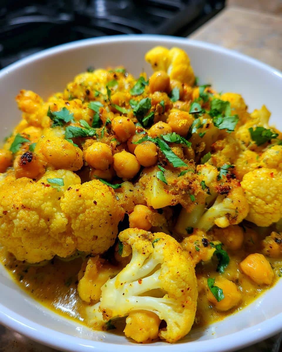 Roasted cauliflower and chickpea curry - detail 2