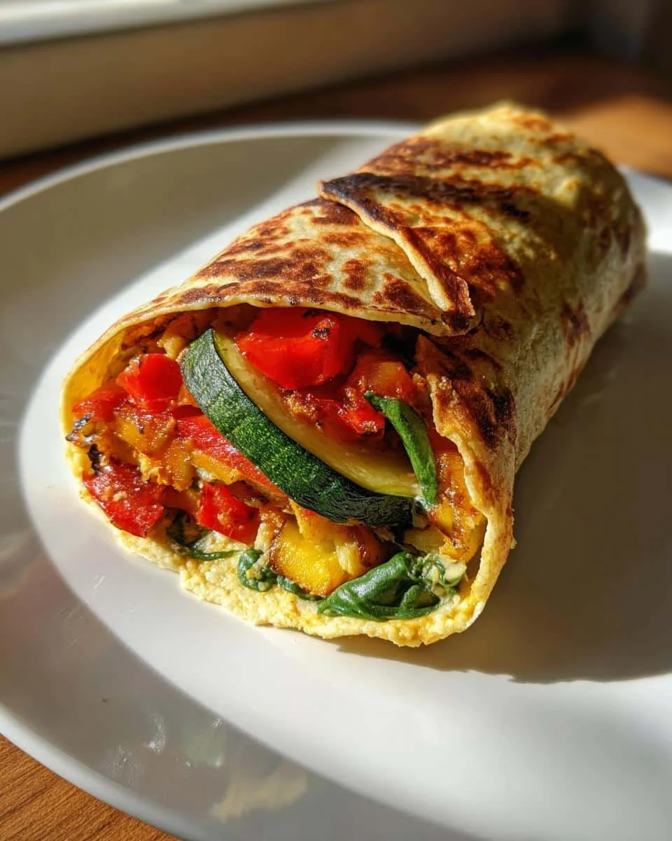 Roasted vegetable and hummus wrap - detail 1