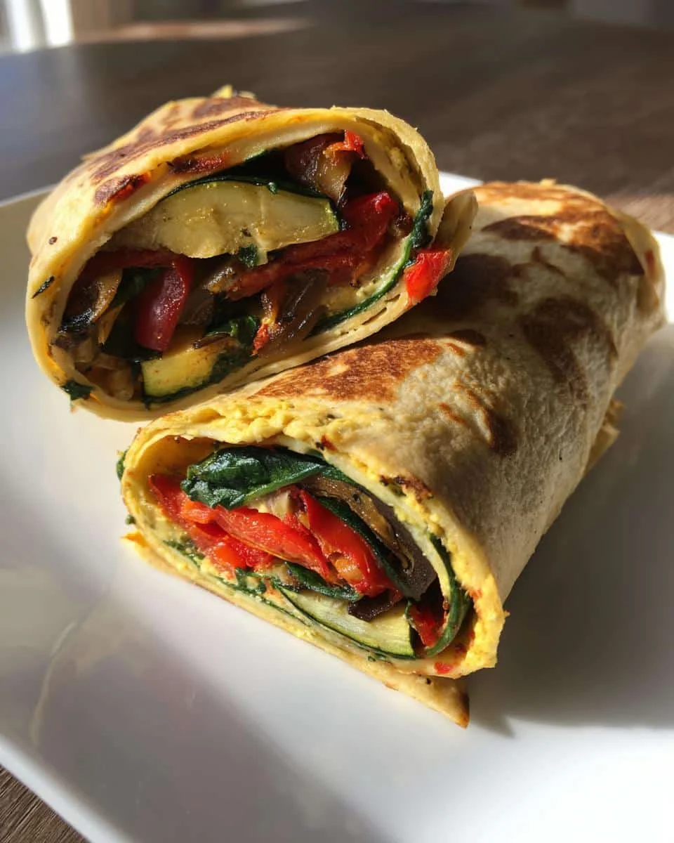 Roasted vegetable and hummus wrap - detail 2