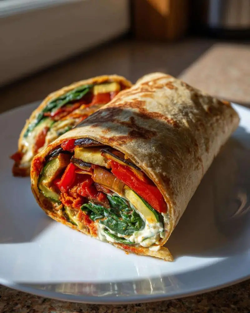 Irresistible Roasted Vegetable and Hummus Wrap in 30 Minutes