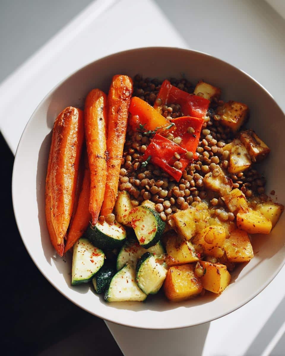 1 Irresistible 18g Protein Roasted Vegetable and Lentil Bowl