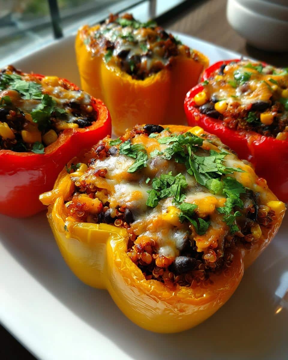Stuffed bell peppers quinoa healthy family dinner​ - detail 1