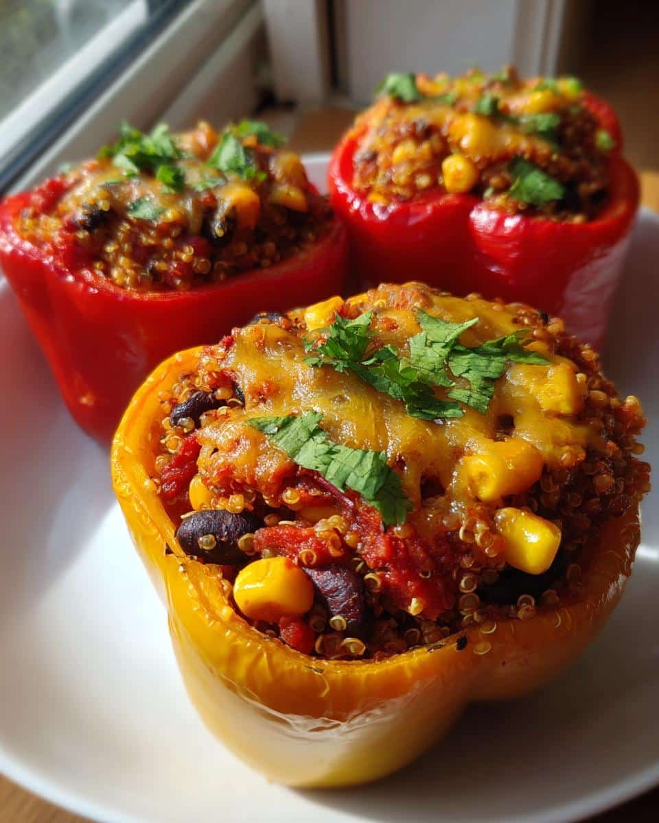 Stuffed bell peppers quinoa healthy family dinner​ - detail 2