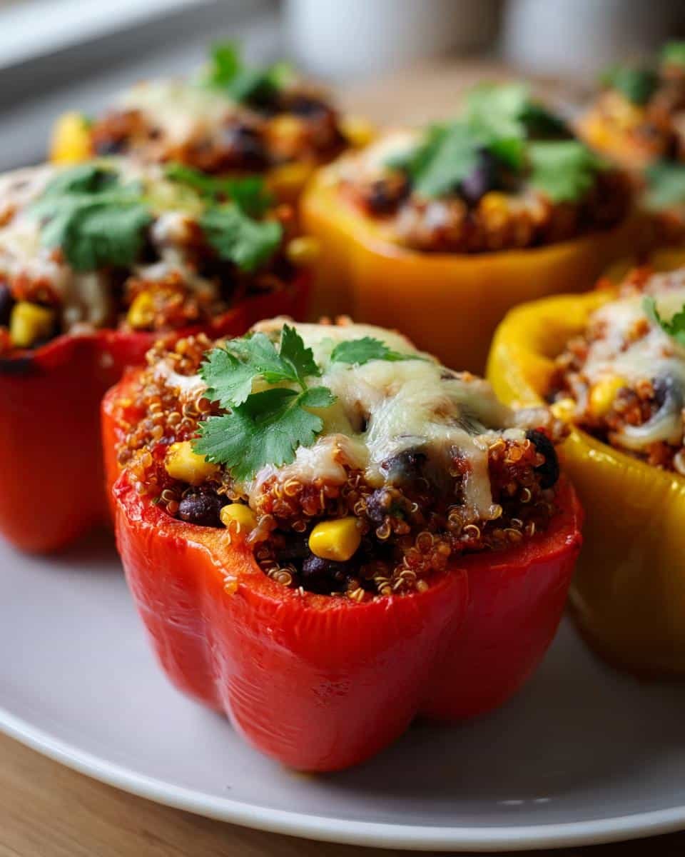 Stuffed bell peppers quinoa healthy family dinner​ - detail 3