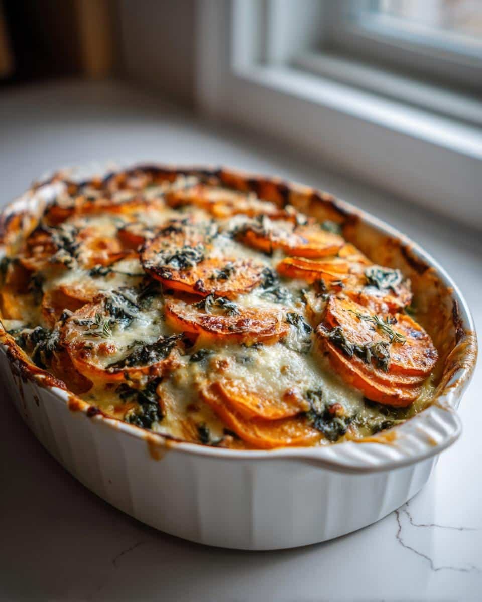 Sweet potato and kale gratin healthy family side​ - detail 1