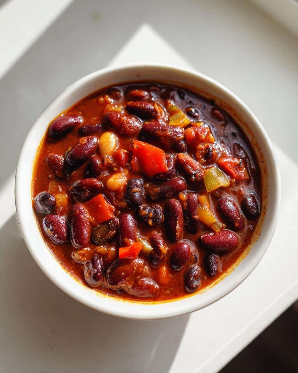 Three bean chili easy family dinner - detail 1