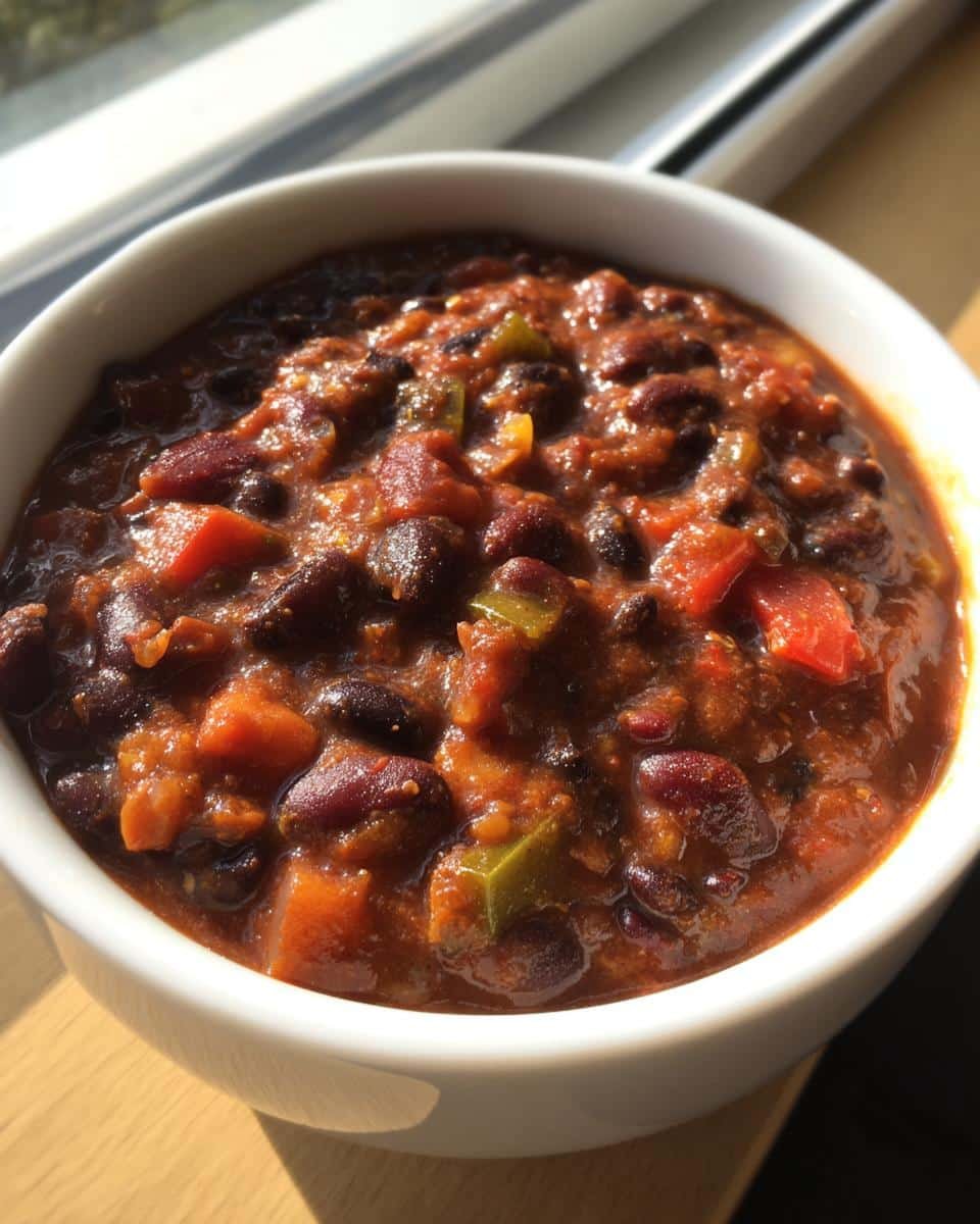 Three bean chili easy family dinner - detail 2