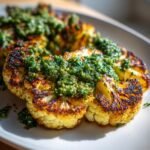 Vegan cauliflower steak with chimichurri