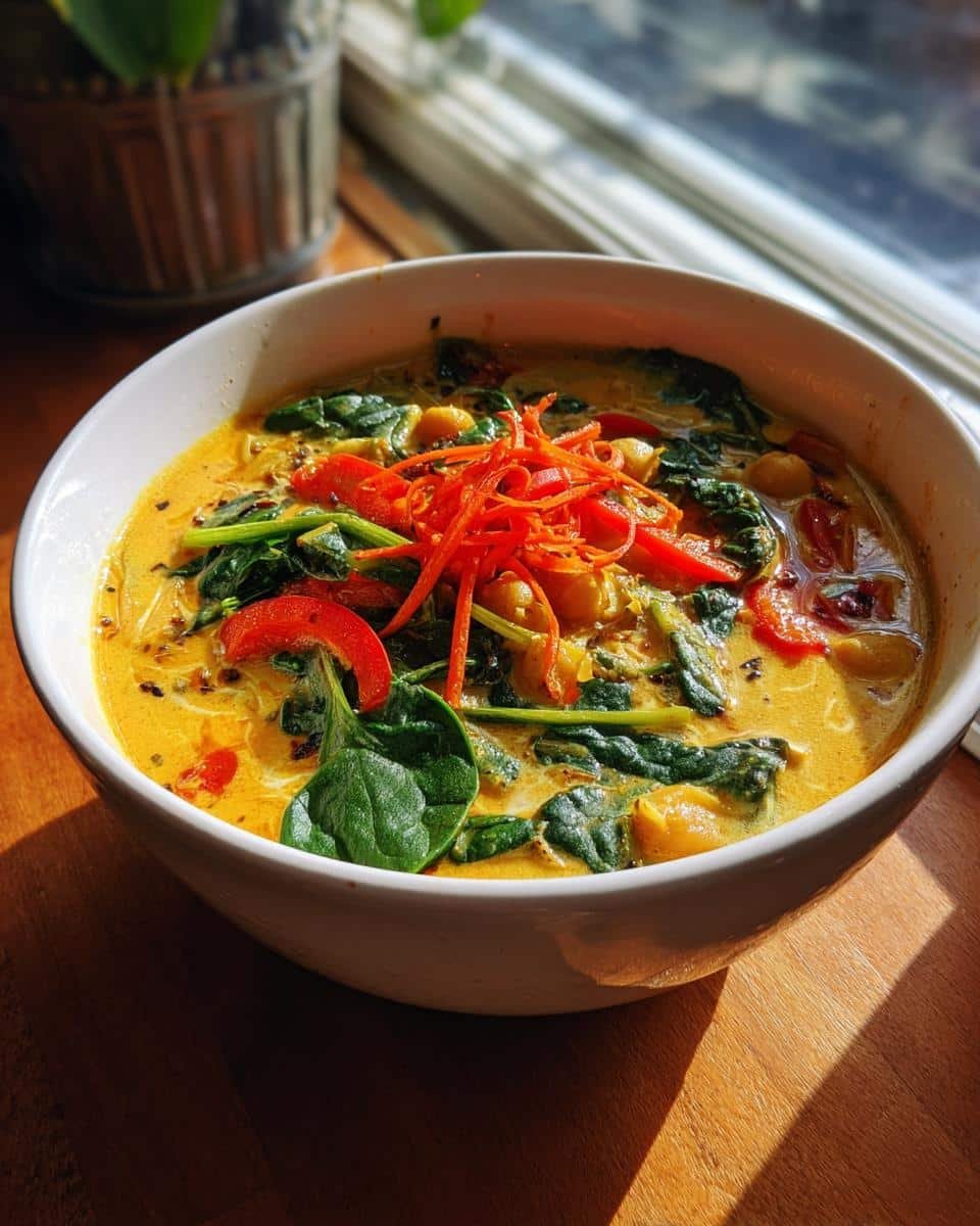 Vegan coconut curry soup one pot​ - detail 1