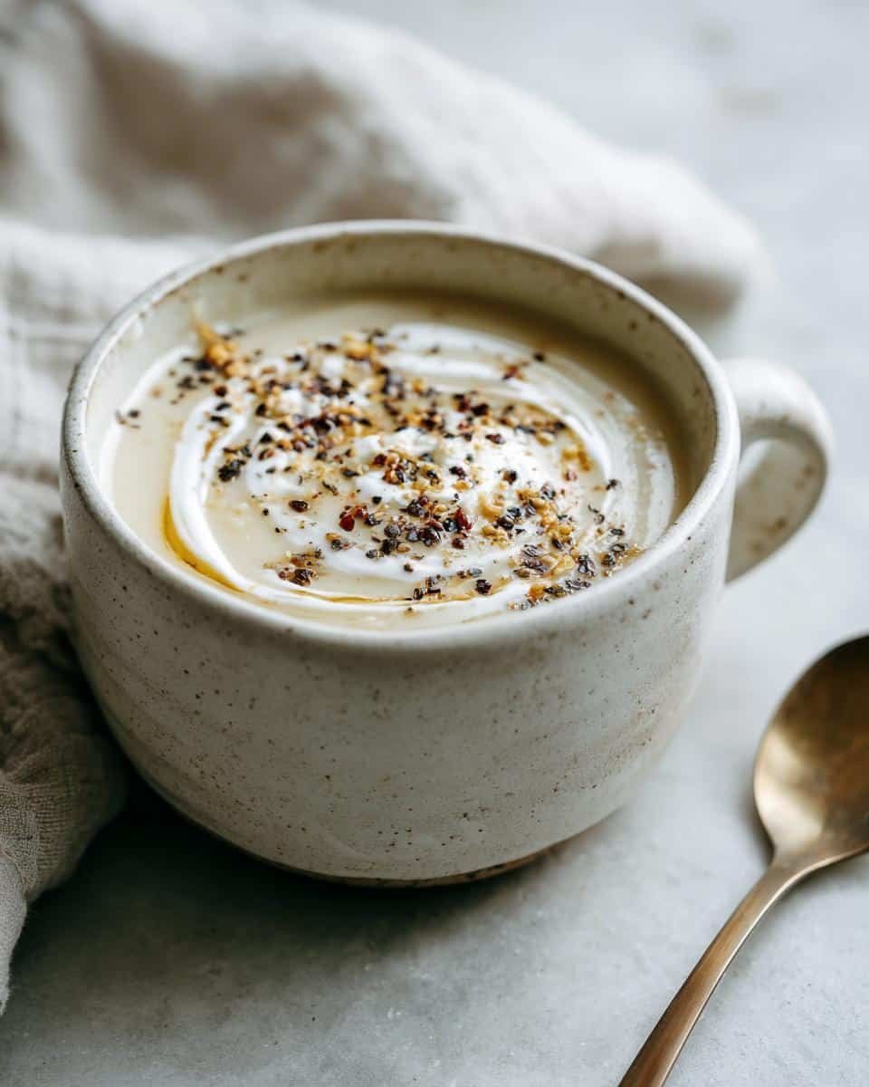 Vegan creamy cauliflower soup comfort bowl​ - detail 2