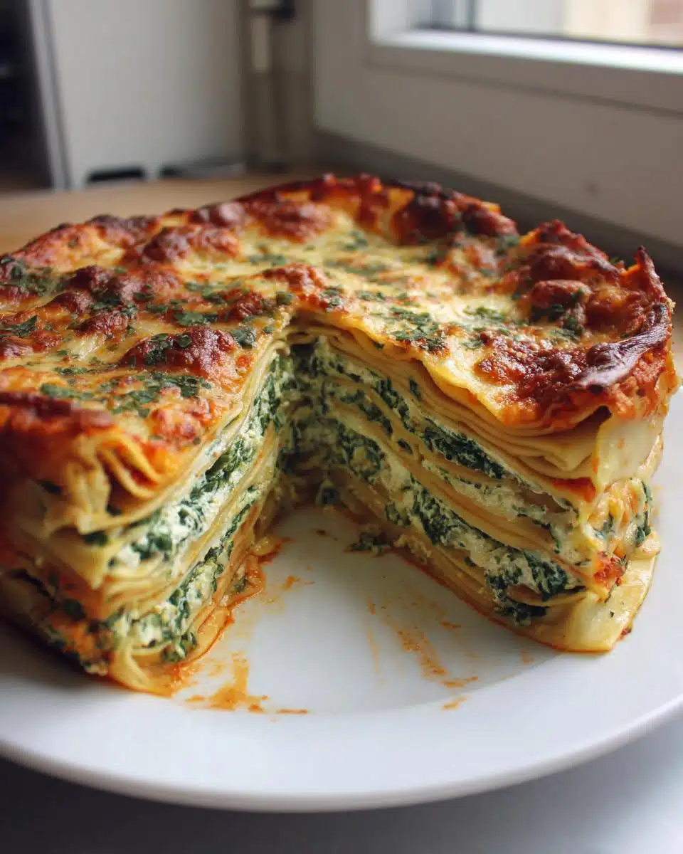 Creamy 12-Layer Vegan Lasagna with Spinach Ricotta Delight