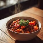 Vegan lentil and sweet potato stew