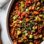 Vegan lentil and vegetable casserole