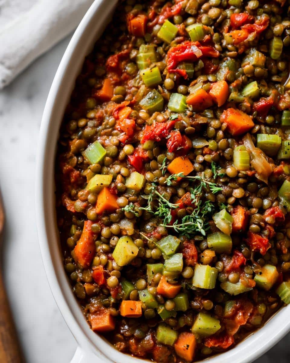 Hearty Vegan Lentil and Vegetable Casserole in 45 Minutes