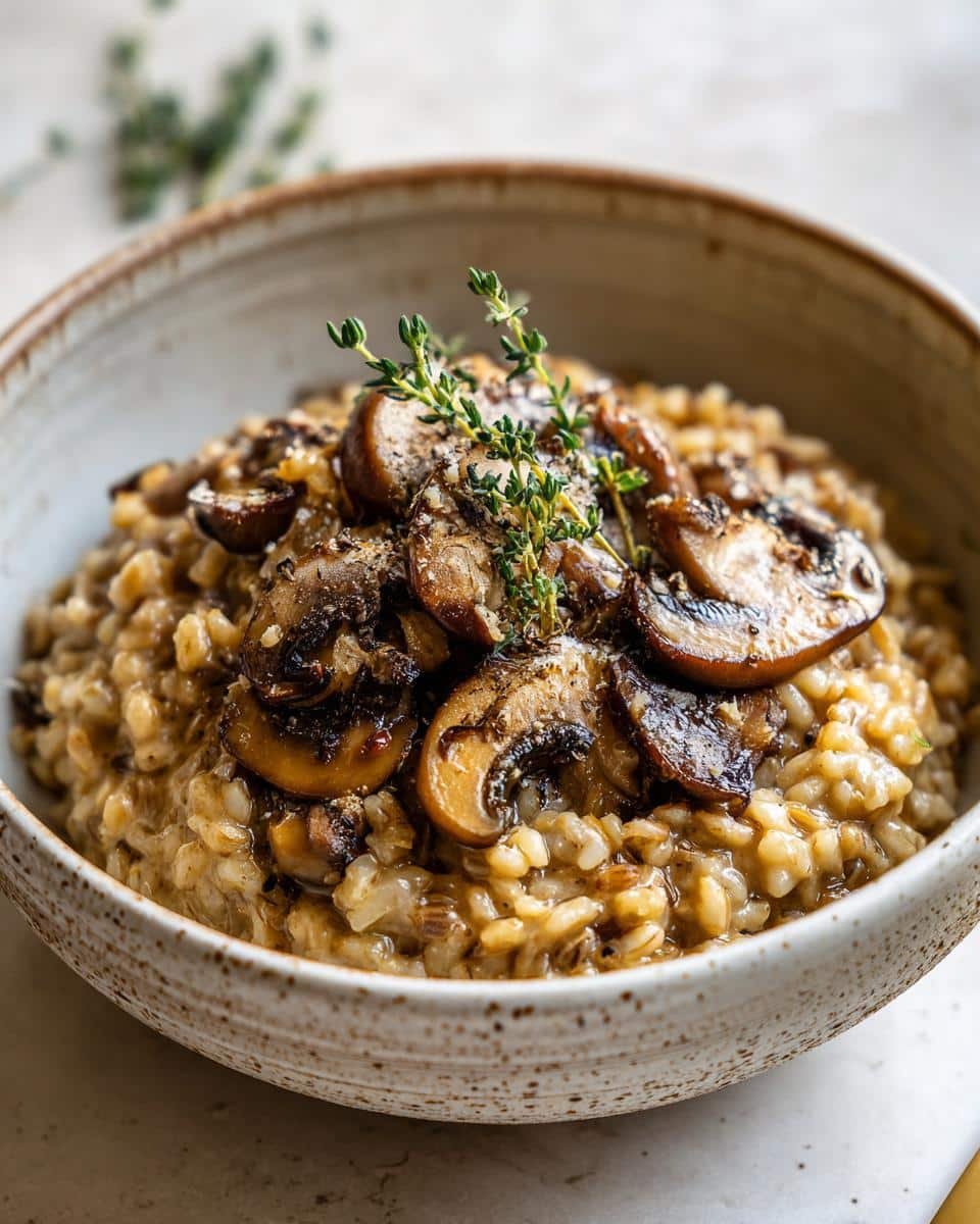 Creamy Vegan Mushroom Barley Risotto in 4 Simple Steps