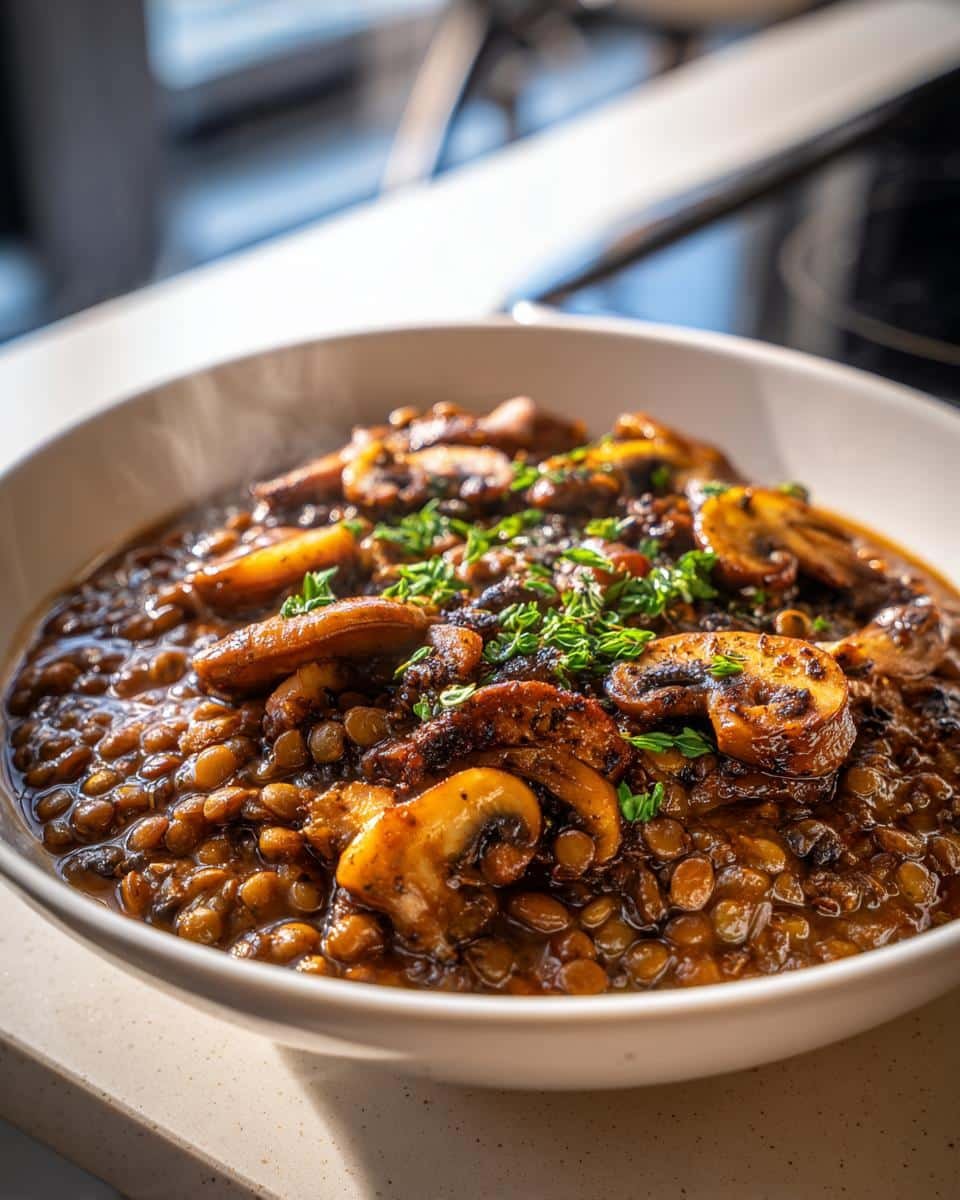 “40-Minute Vegan Mushroom Lentil Stew—Bursting Flavor!”