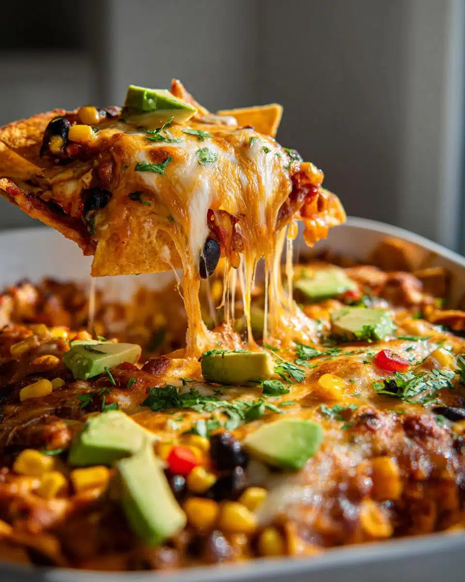 Vegan nacho casserole game day family