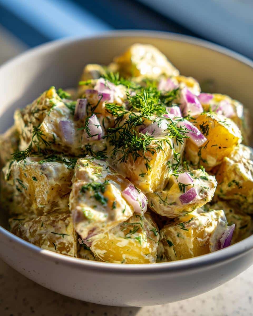 Vegan potato salad winter family side - detail 1