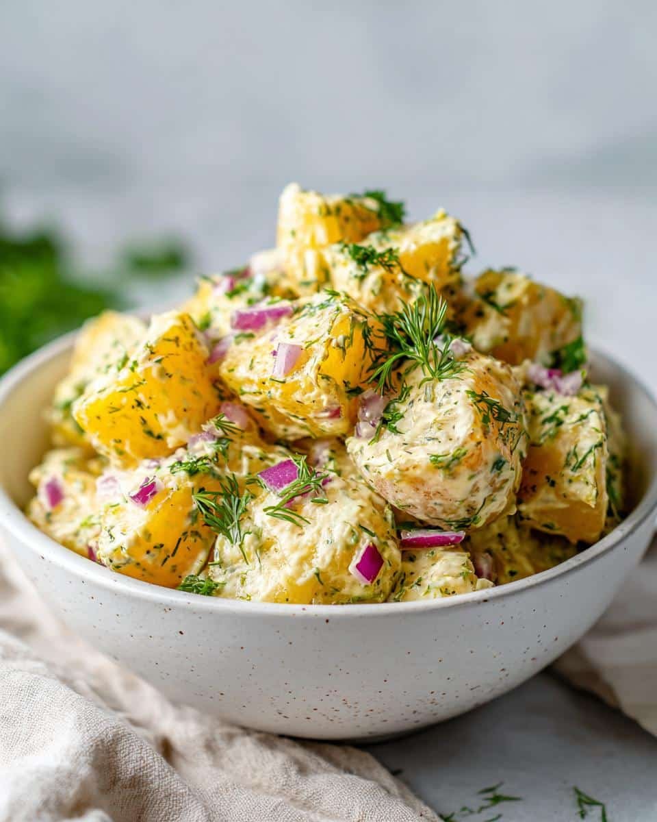 Vegan potato salad winter family side - detail 2