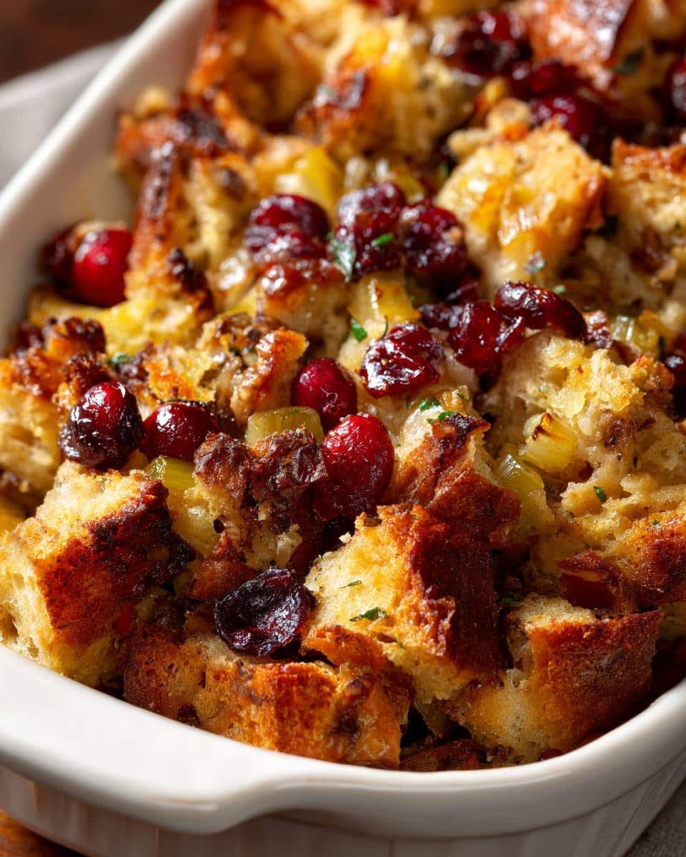 Vegan stuffing with cranberries Thanksgiving - detail 1