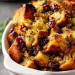 Vegan stuffing with cranberries Thanksgiving