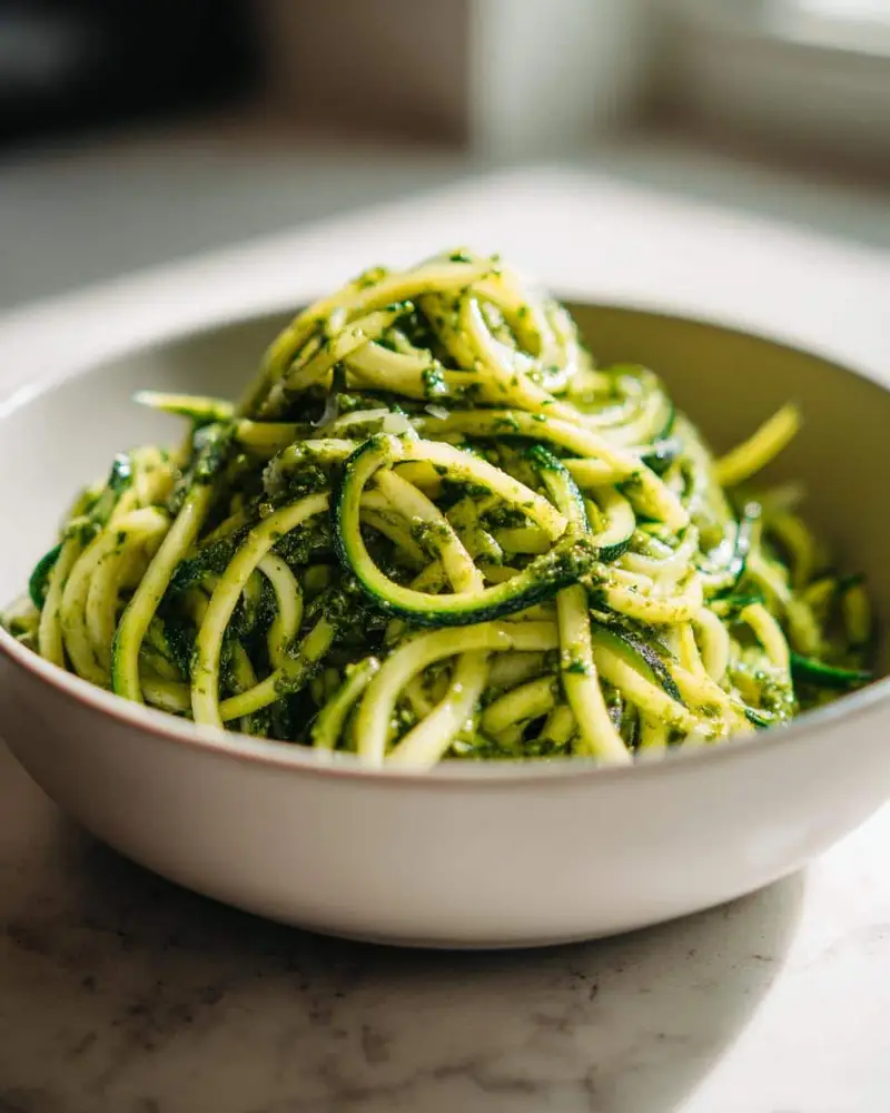 15-Minute Zucchini Noodles Pesto – Unbelievably Fresh & Tasty