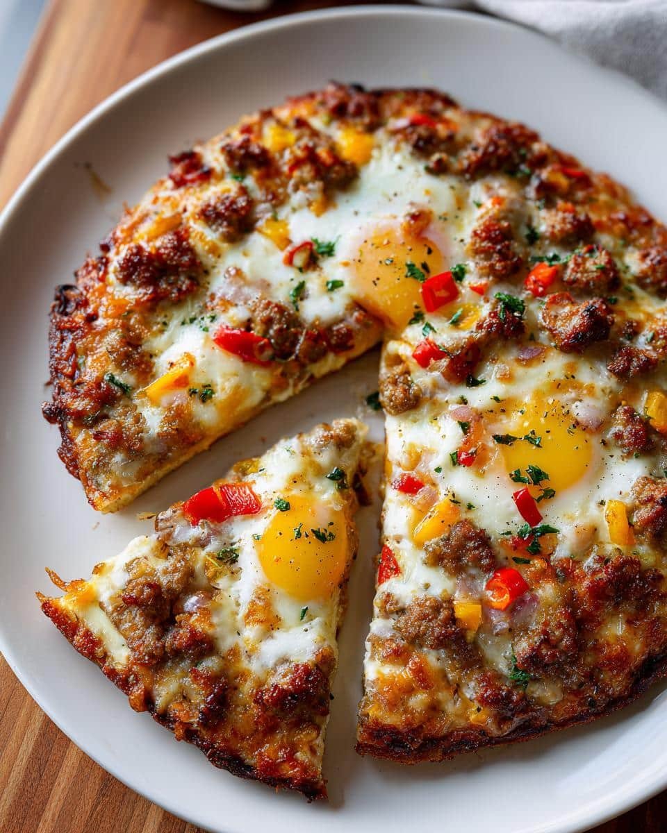 Breakfast Pizza with Eggs - detail 1