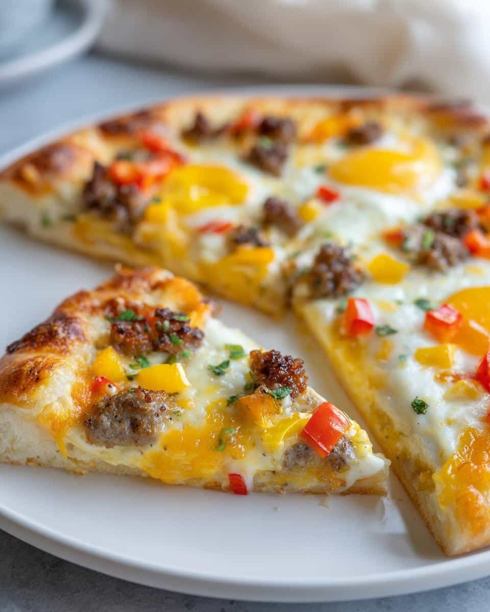 Breakfast Pizza with Eggs - detail 2