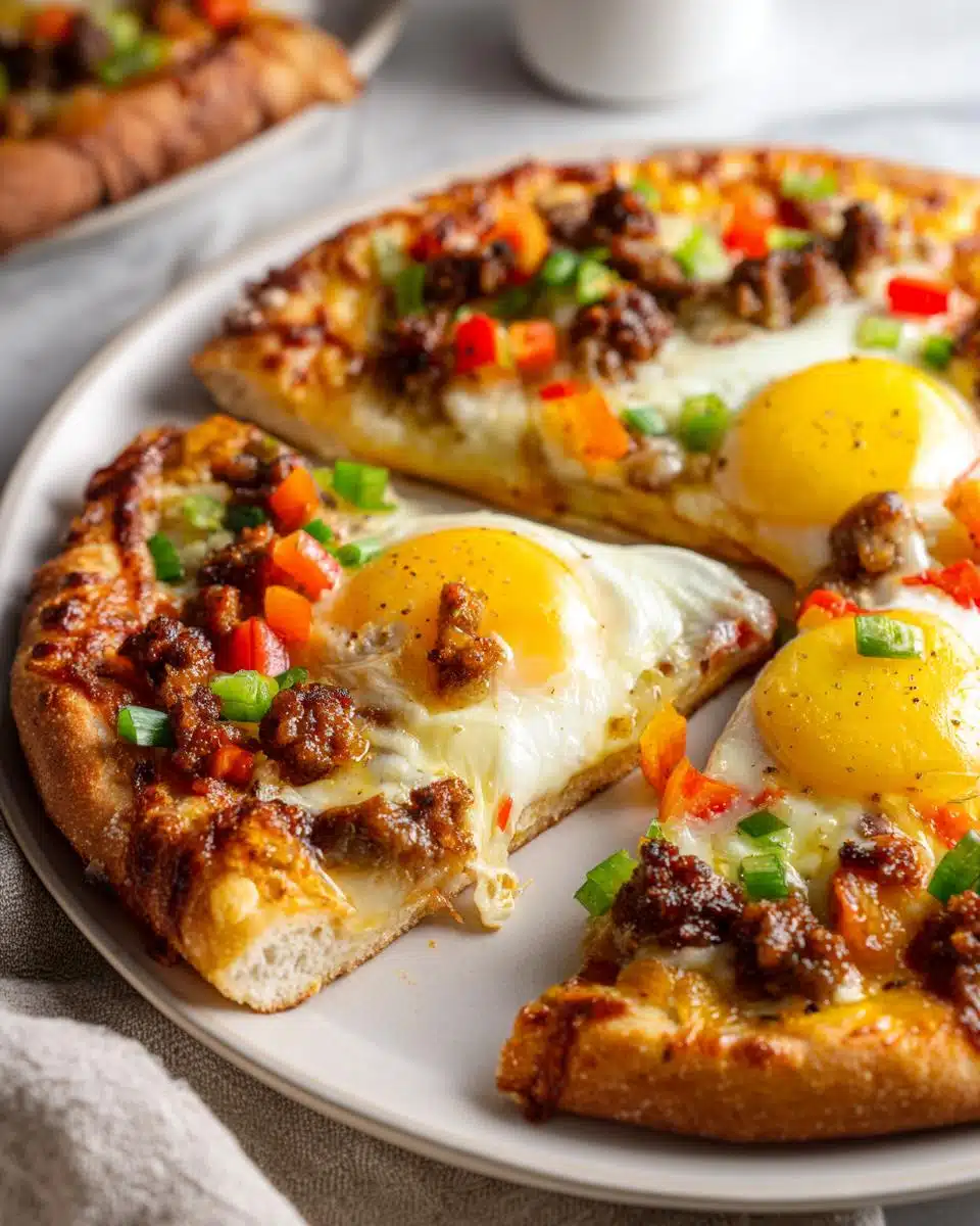 25-Minute Fluffy Breakfast Pizza with Eggs Cooks Perfectly
