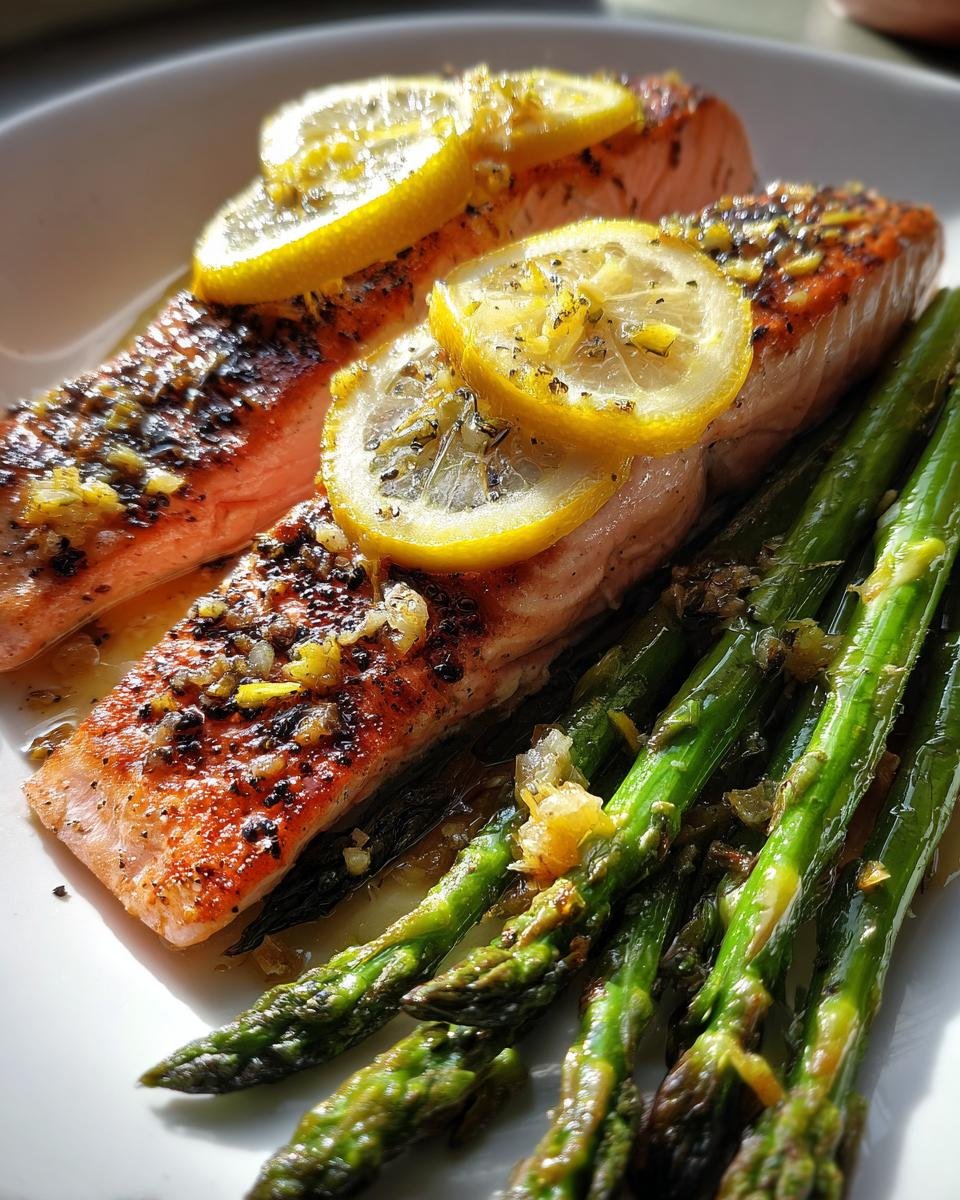 Pan Roasted Salmon with Asparagus - detail 1