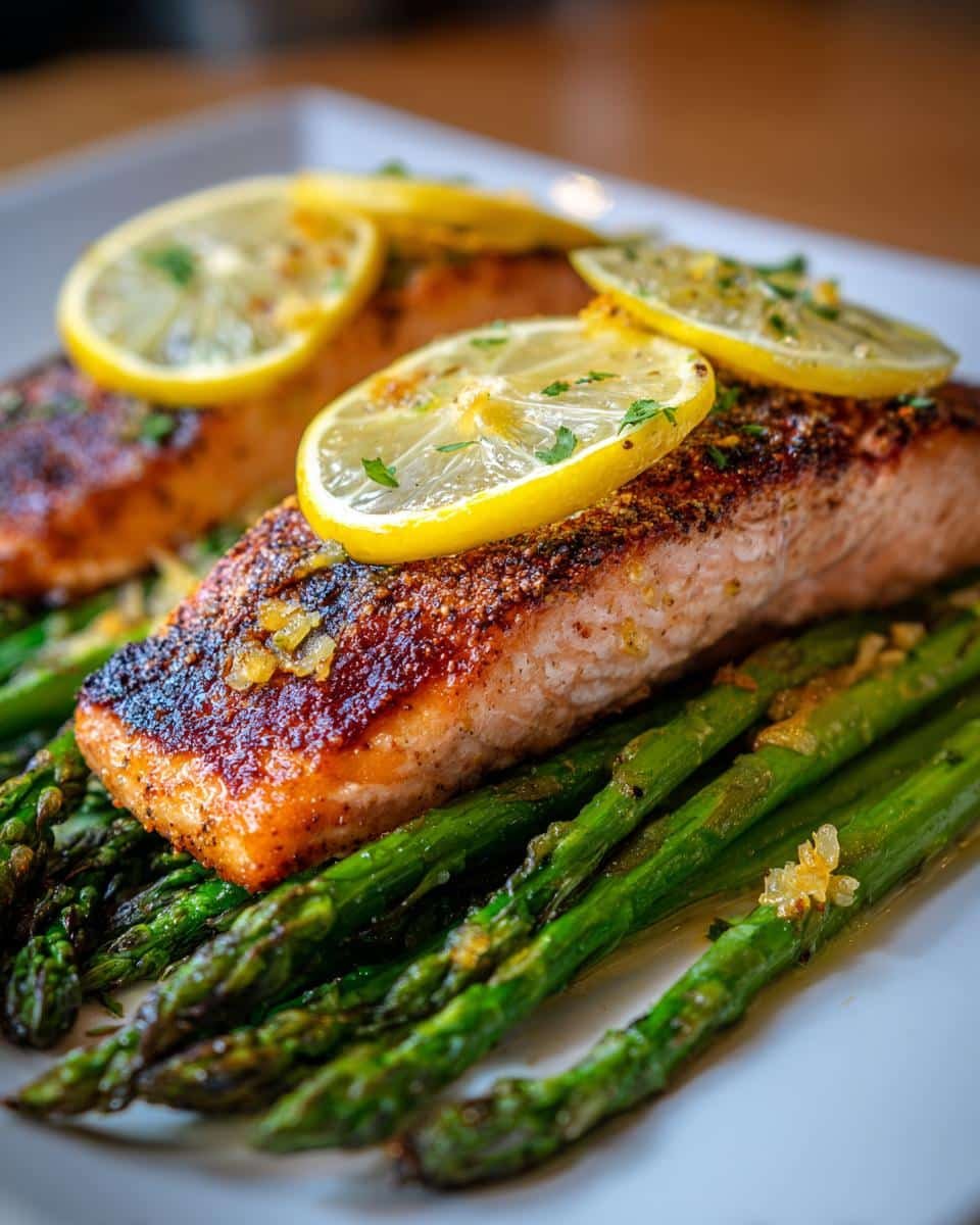 Pan Roasted Salmon with Asparagus - detail 2
