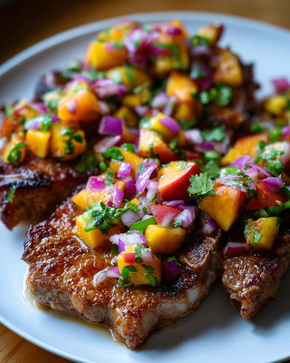 Pork Chops with Peach Salsa - detail 1