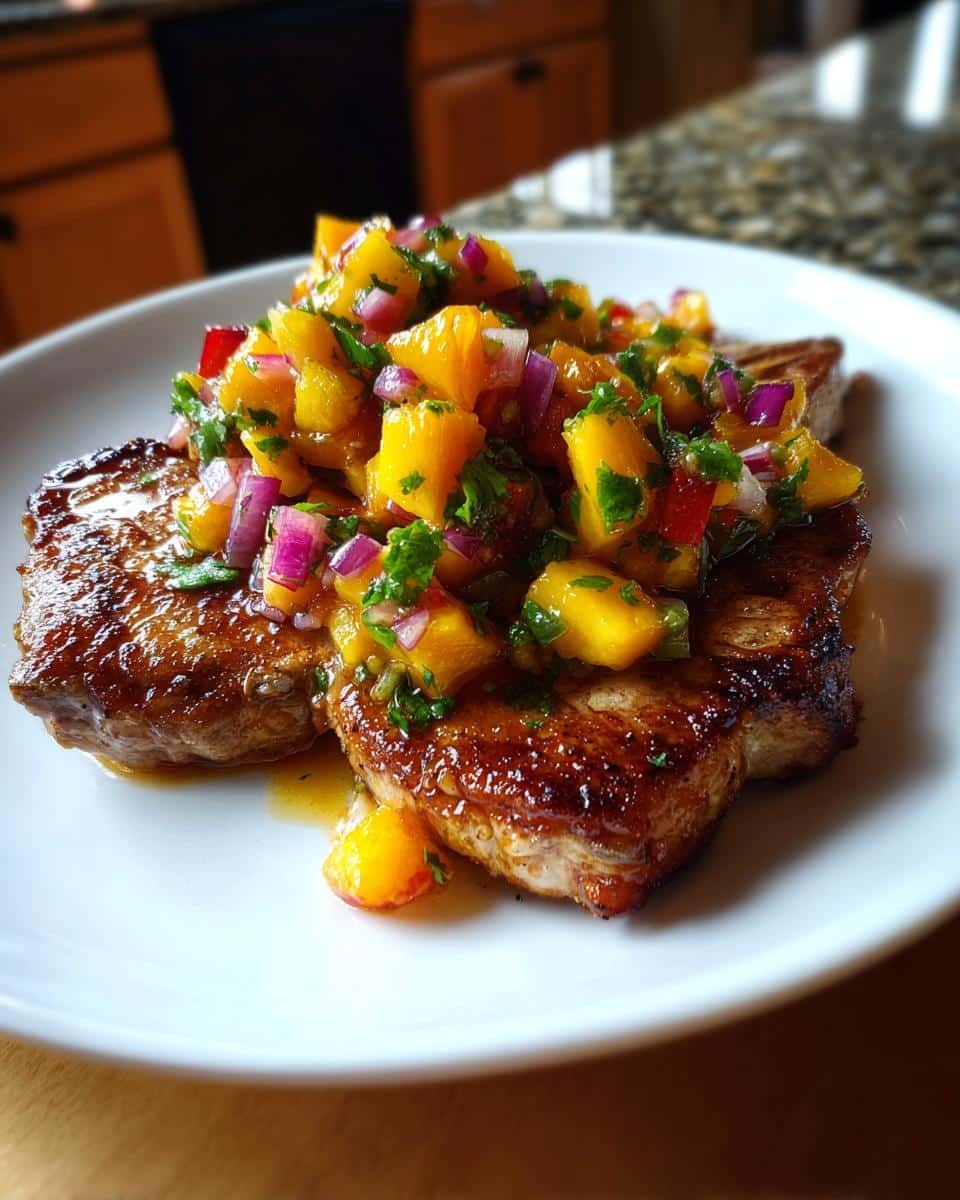 Pork Chops with Peach Salsa - detail 2