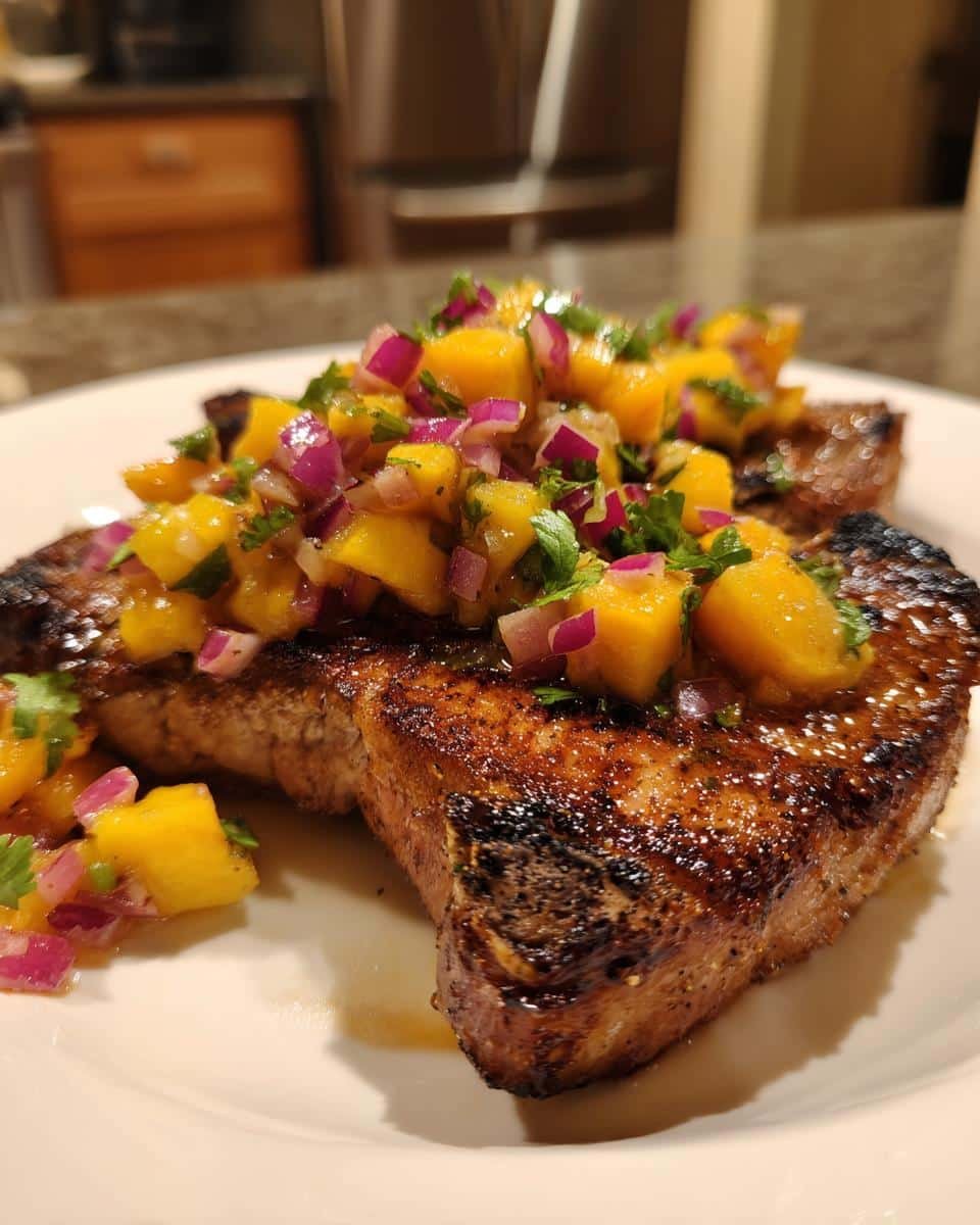 Pork Chops with Peach Salsa