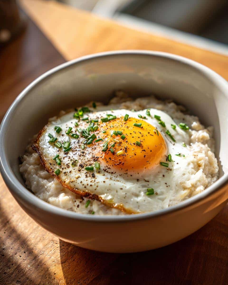 Savory Oatmeal with Egg - detail 2
