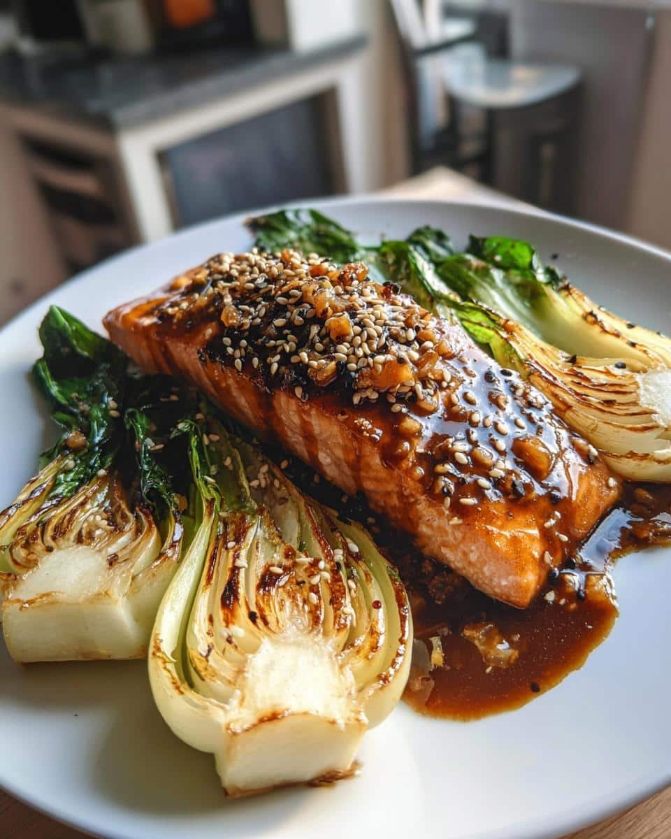 25-Minute Gluten-Free Sesame Ginger Salmon with Bok Choy Heaven