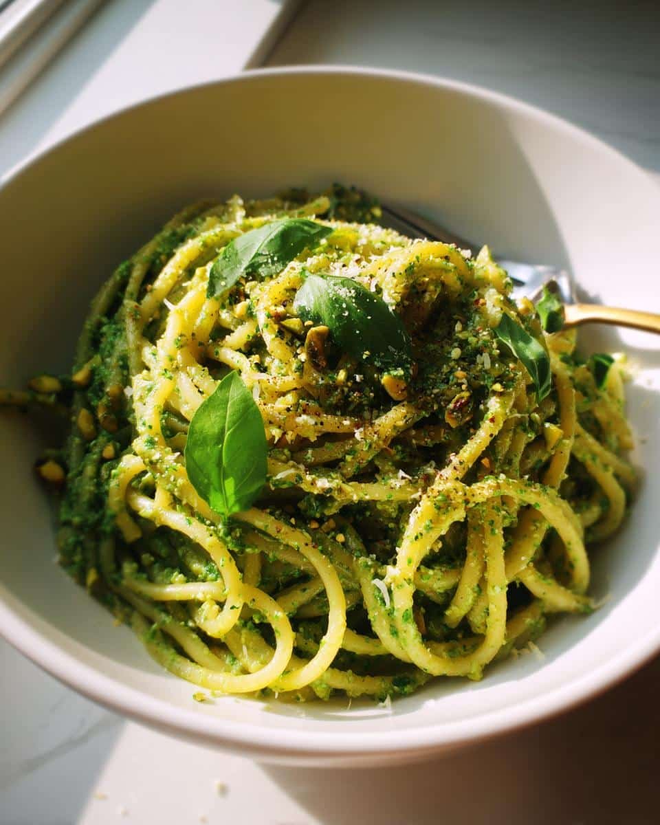 25-Minute High-Protein Pistachio Pesto Gluten-Free Pasta Bliss