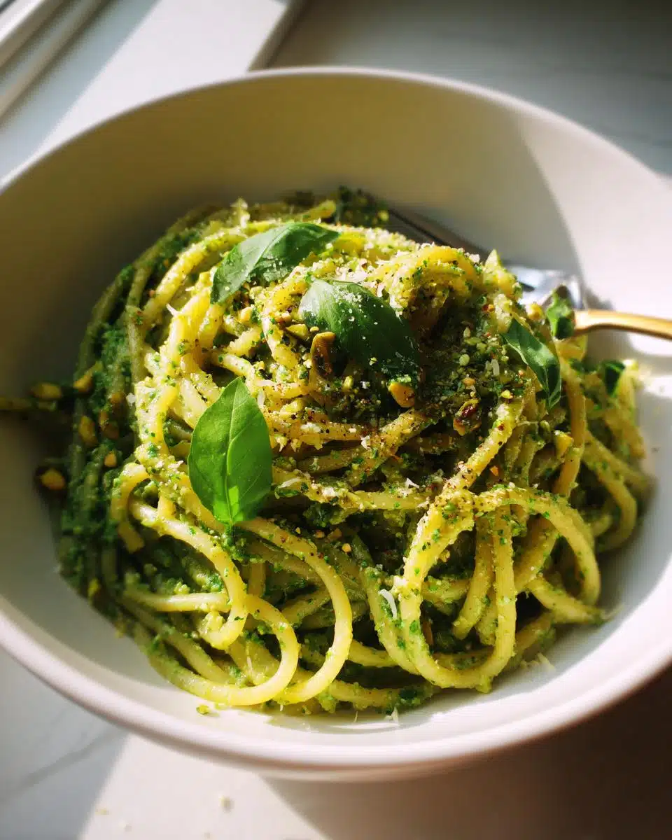25-Minute High-Protein Pistachio Pesto Gluten-Free Pasta Bliss