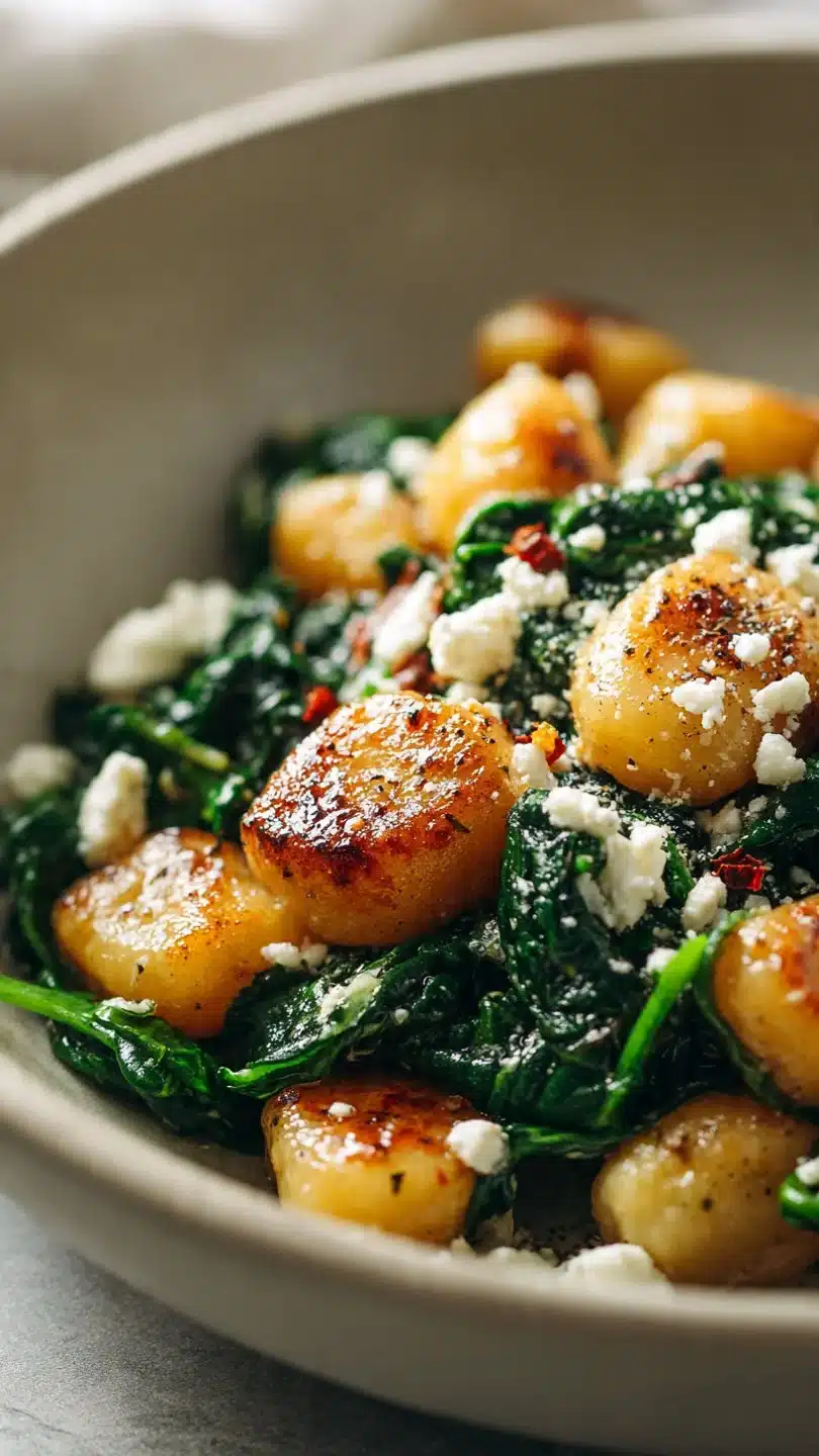 Creamy Gnocchi with Spinach and Feta