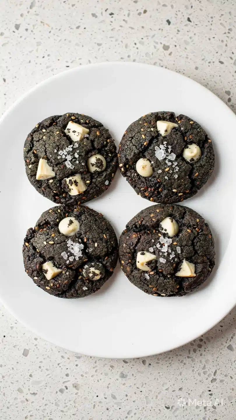 Gluten Free Black Sesame & White Chocolate Cookies