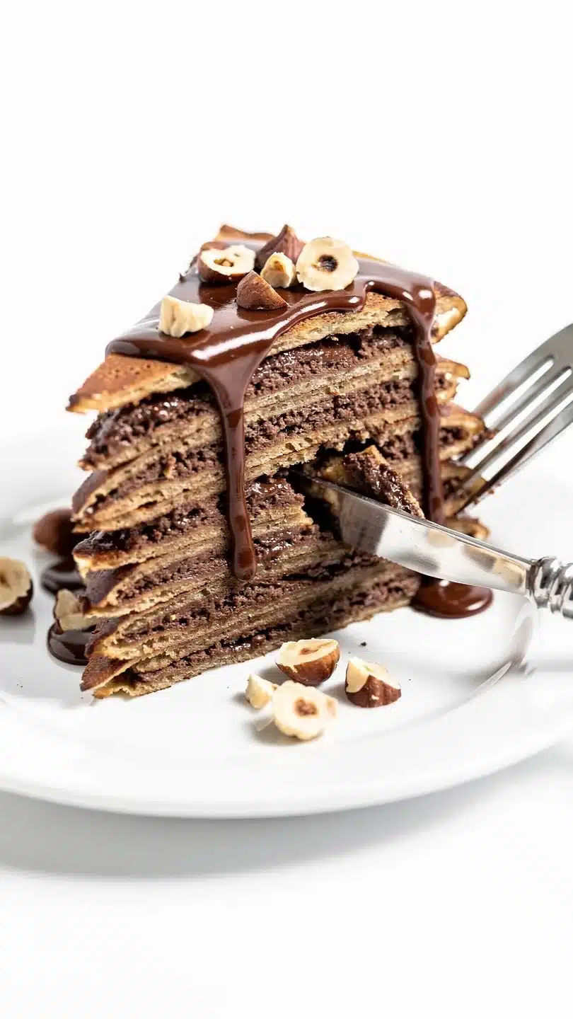Gluten Free Chocolate Hazelnut Crepe Cake