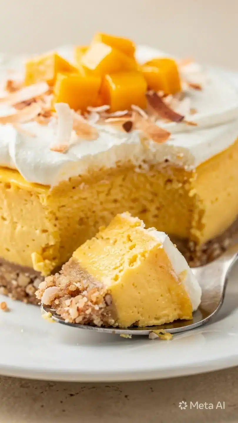 Gluten Free Mango Coconut Cheesecake