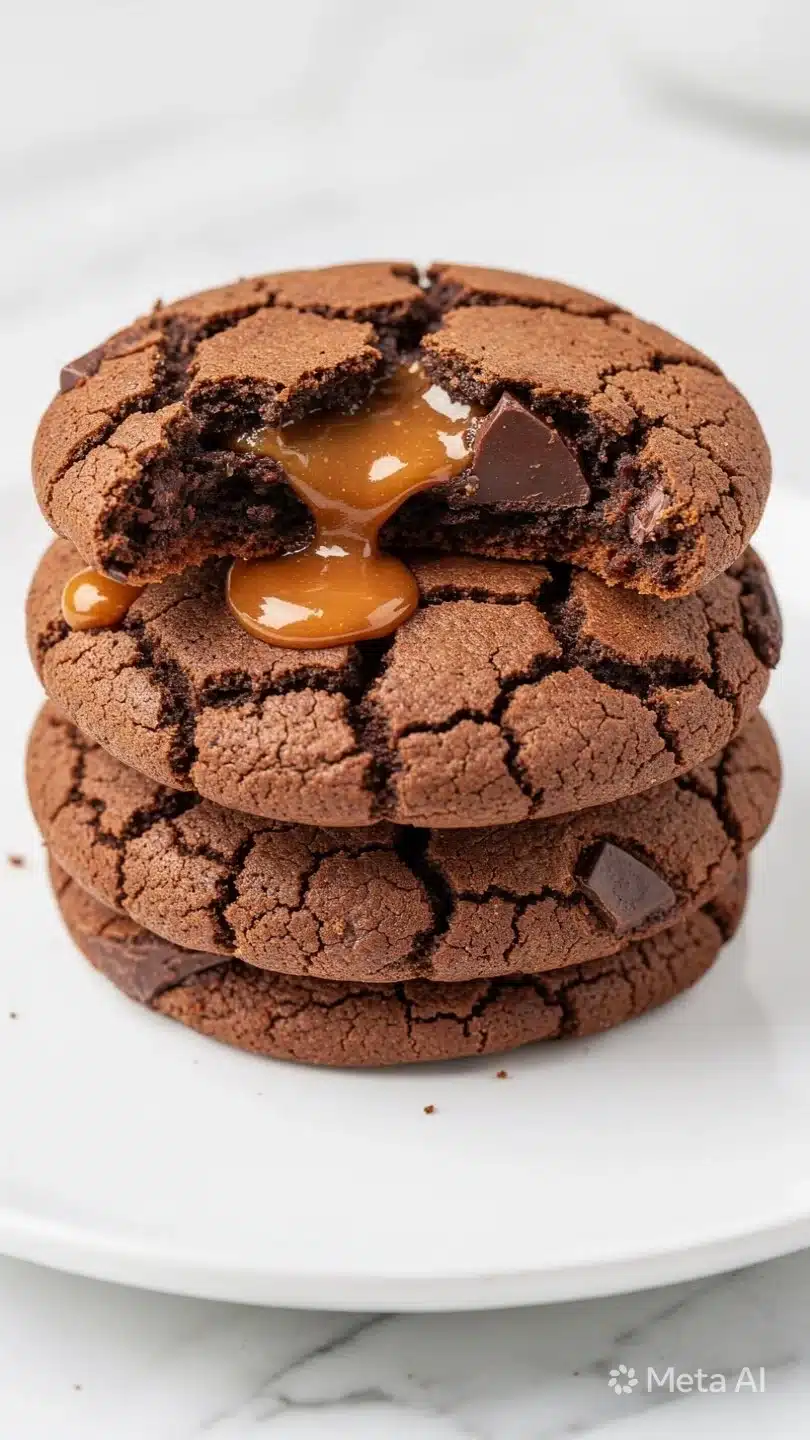 Gluten Free Miso Caramel Chocolate Cookies