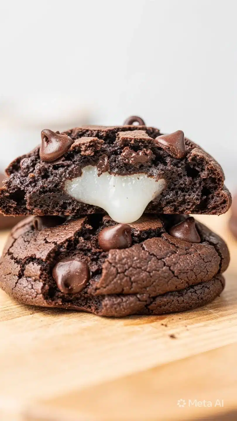 Gluten Free Mochi Stuffed Chocolate Cookies
