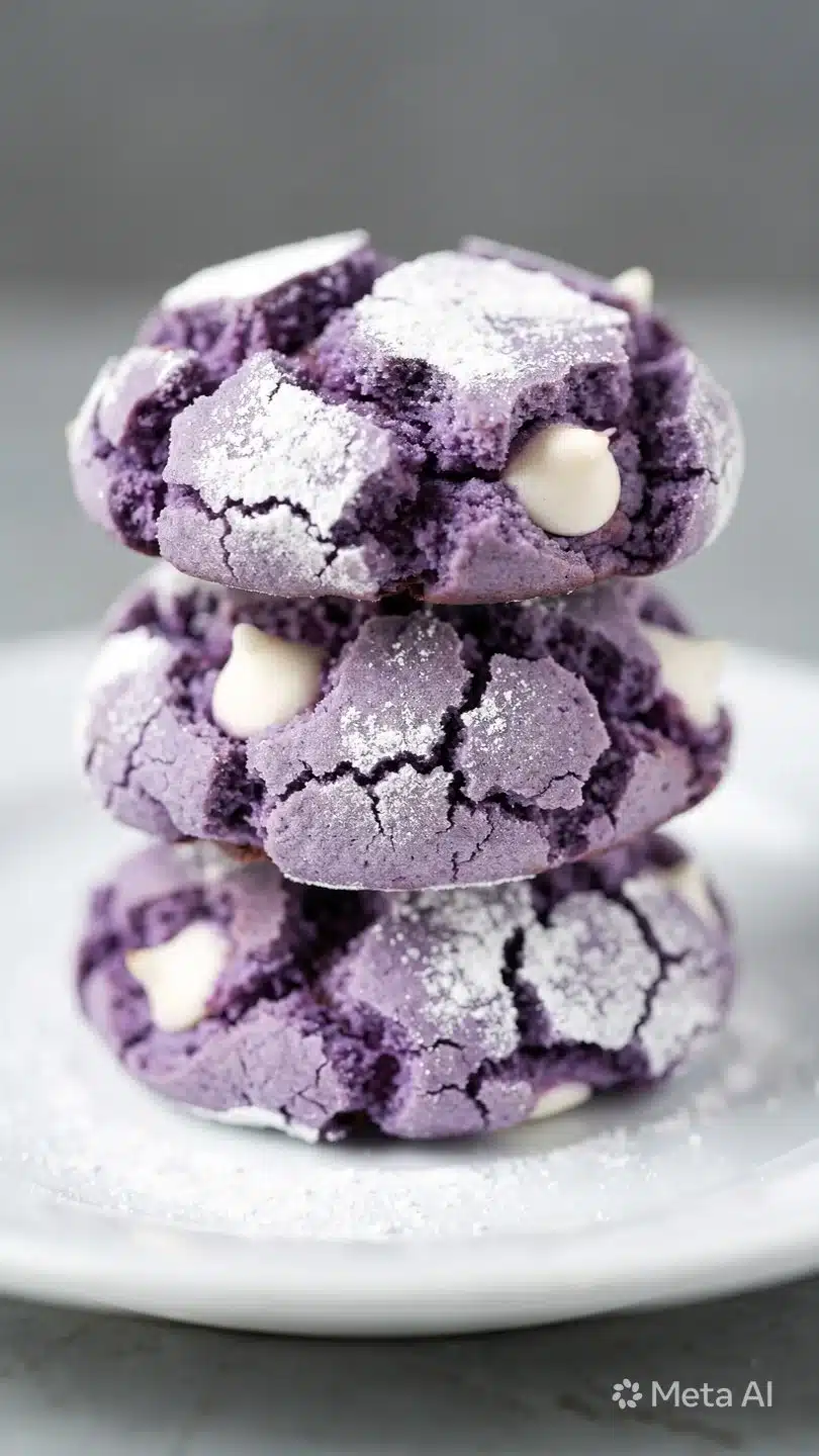 Gluten Free Ube Crinkle Cookies